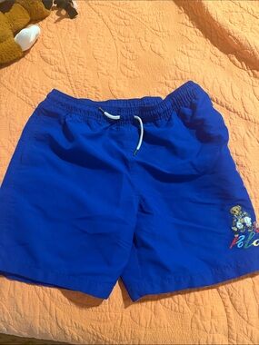 Ralph Lauren Boys Royal Blue Swim Shorts with Polo Bear. Used twice, like new